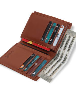 TANSTITCH Bifold Vertical Wallet | RFID Protected | Top Grain Leather