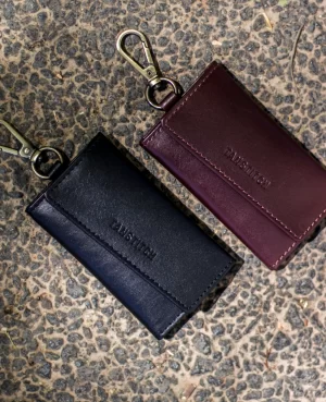 TANSTITCH Full Grain Leather Keychain | Metal Fittings | Brass Finish