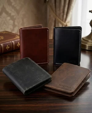 Burnt Bifold Front Pocket Card Holder | TANSTITCH