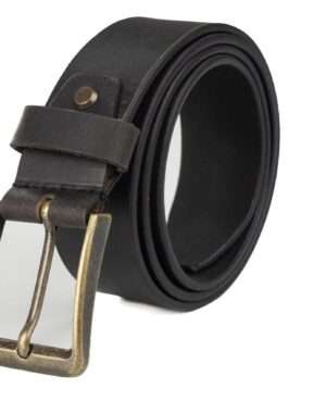 TANSTITCH Leather Casual Belts | Metal Black Buckle | Full Grain Leather