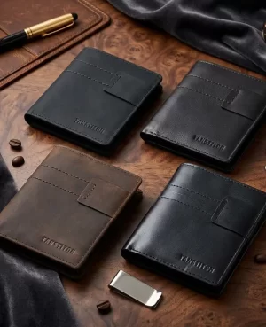Leo Bifold RFID Protected Vertical Leather Wallet | TANSTITCH
