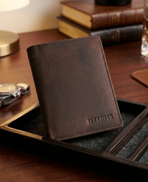 ROXX VERTICAL FULL GRAIN LEATHER WALLET | RFID PROTECTED | ZIP CLOSURE