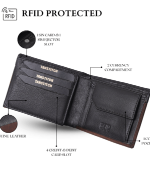 DURO Trifold Leather Wallet | RFID Protected | Multiple Card Slots